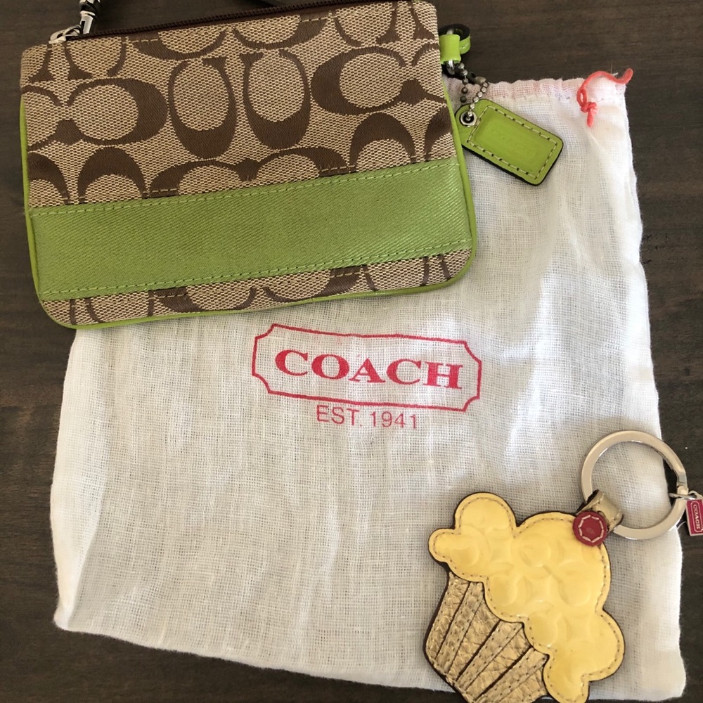 Coach Wristlet with Cupcake Keychain